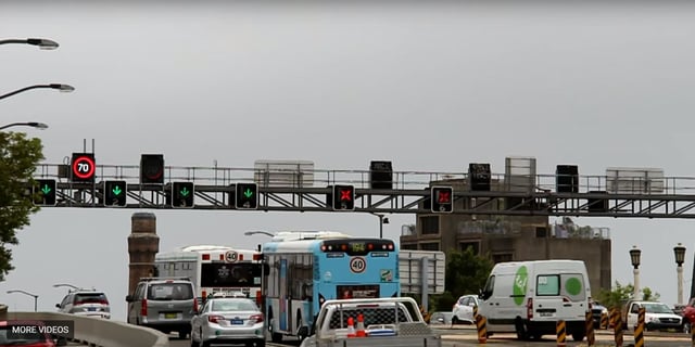 Sydney Harbour Bridge lane change control system and ITS