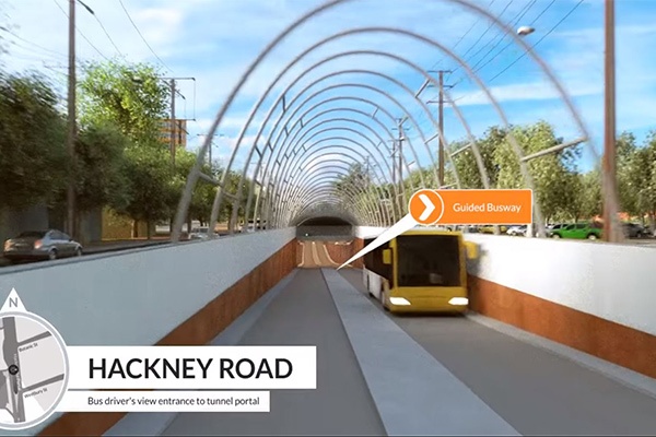 Guided busway using C-ITS technologies