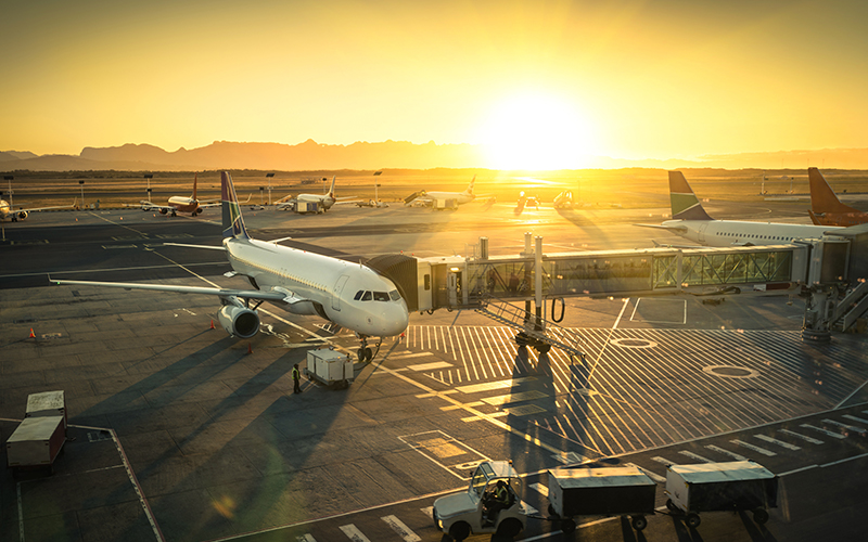 Airport-at-sunset